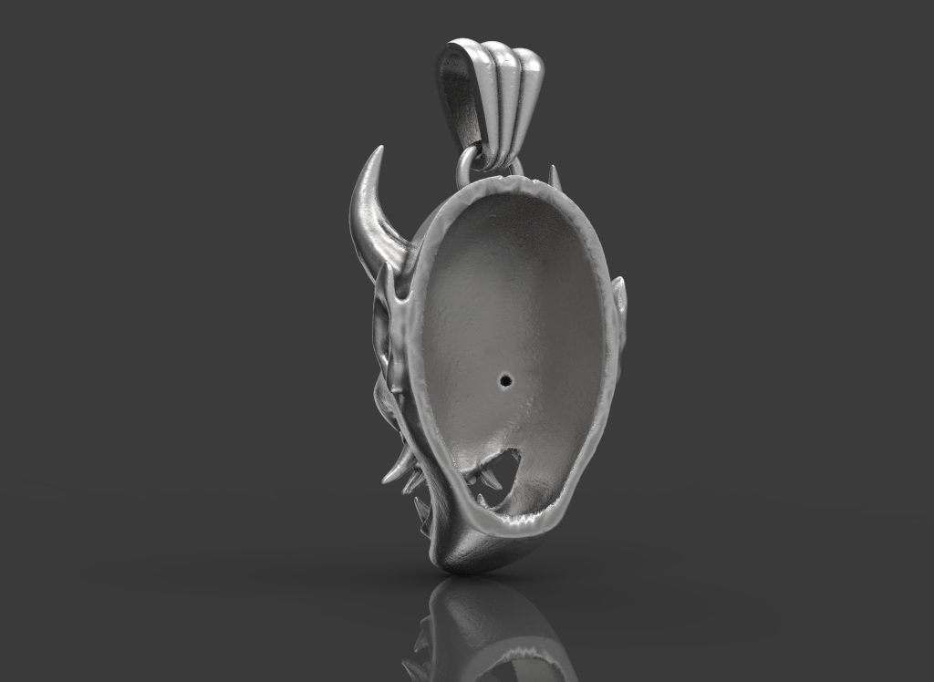 Pendant Oni 3D print model_3