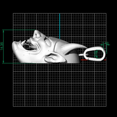 Pendant Oni 3D print model_9