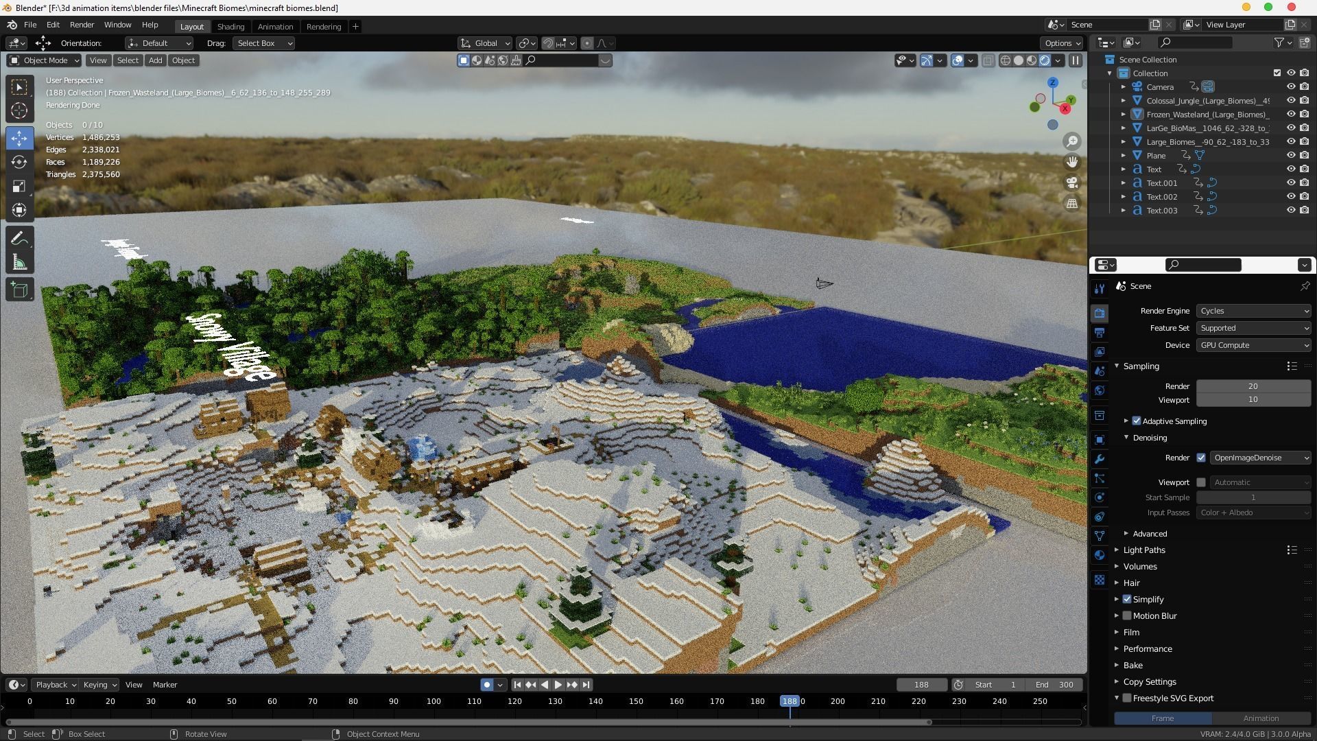 Minecraft Biomes Village Snowy Village Jungle temple Beach Free 3D model_10