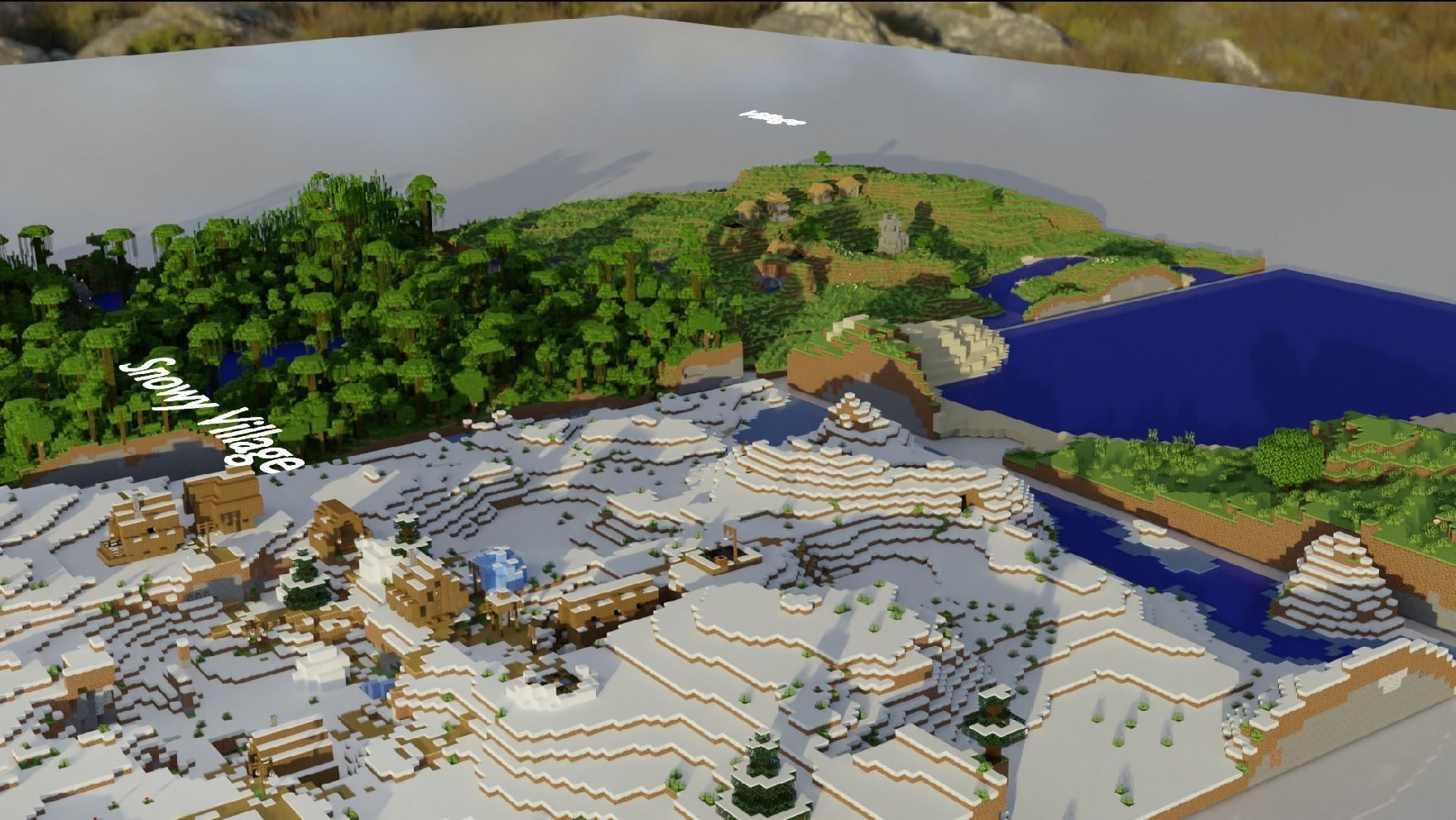 Minecraft Biomes Village Snowy Village Jungle temple Beach Free 3D model_7