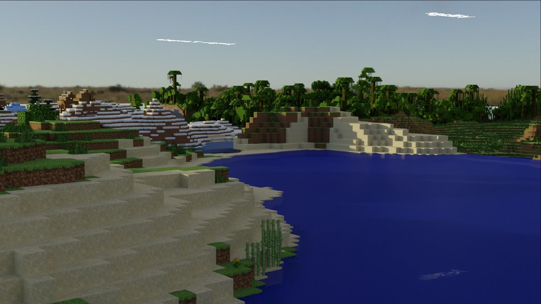 Minecraft Biomes Village Snowy Village Jungle temple Beach Free 3D model_4