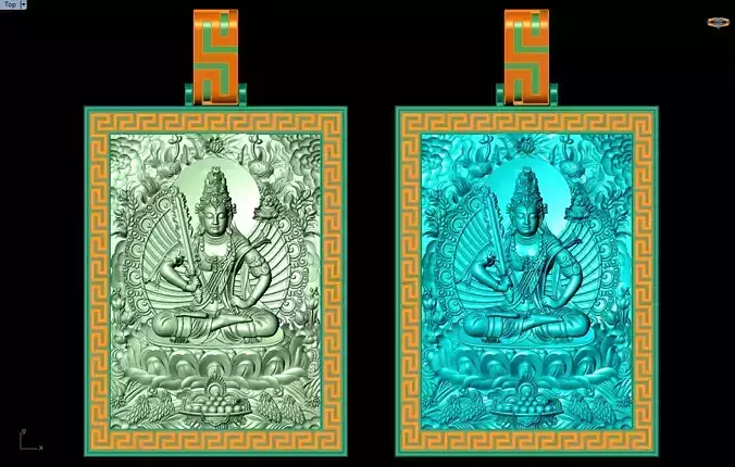 Void Tibetan Buddha pendant - Akasagarbha Buddha - N81215