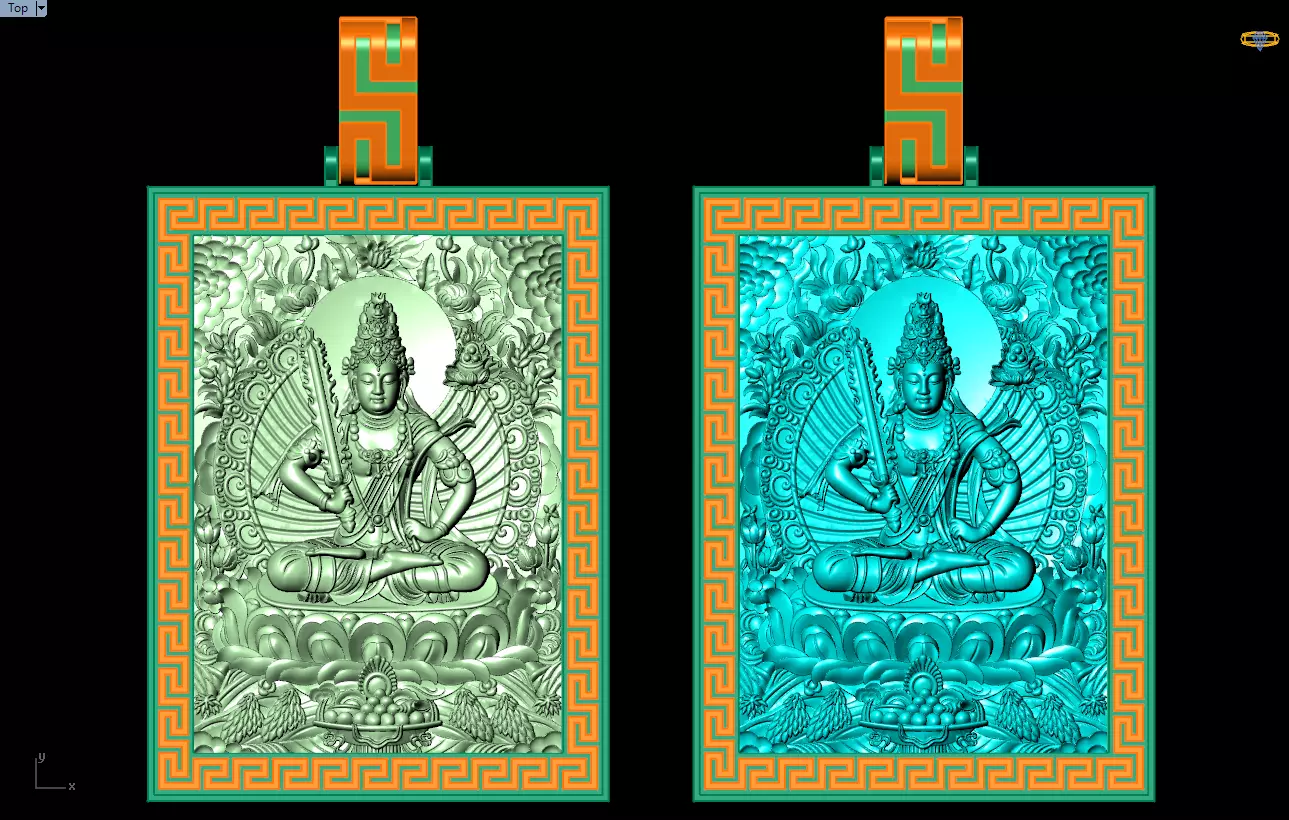Void Tibetan Buddha pendant - Akasagarbha Buddha - N81215 3D print model