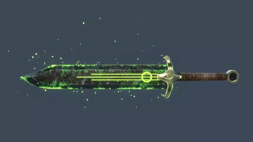 Green Blade Low-poly 3D model