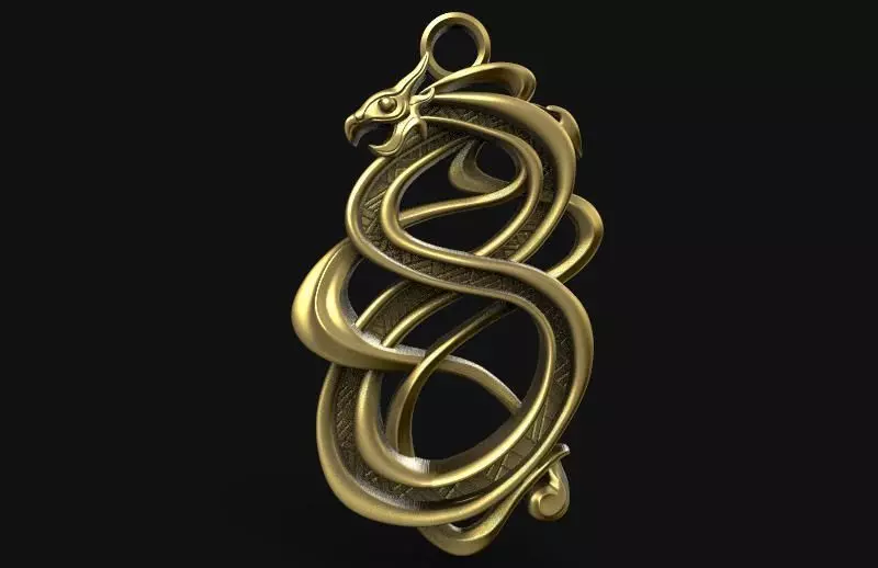 Viking dragon pendant 3D print model