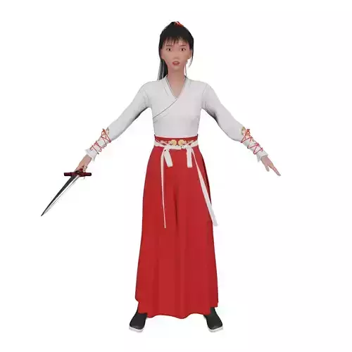 Realistic Asian Ancient Female Warrior Character