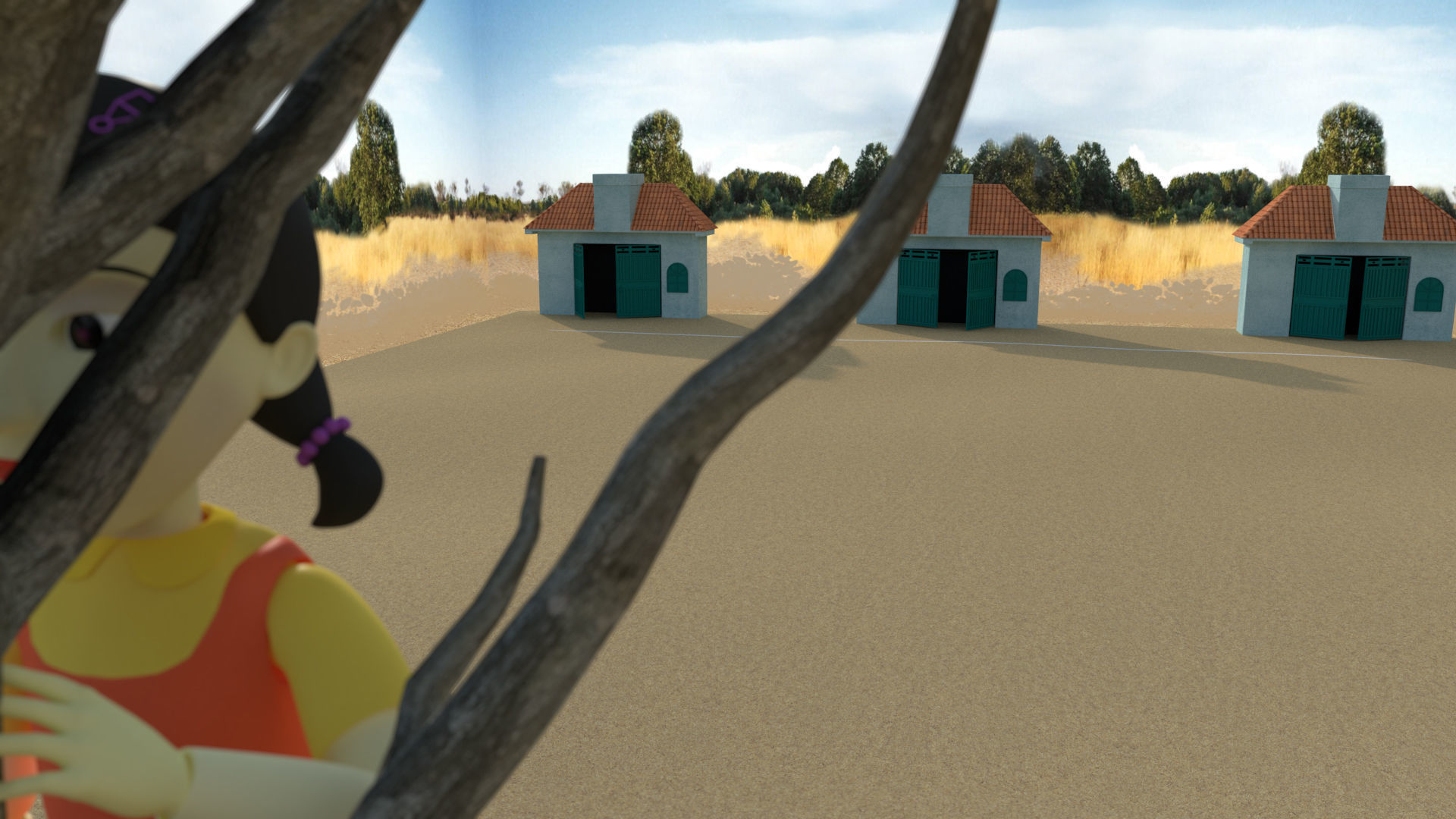 Squid Game Red Light Green Light Low-poly 3D model_1