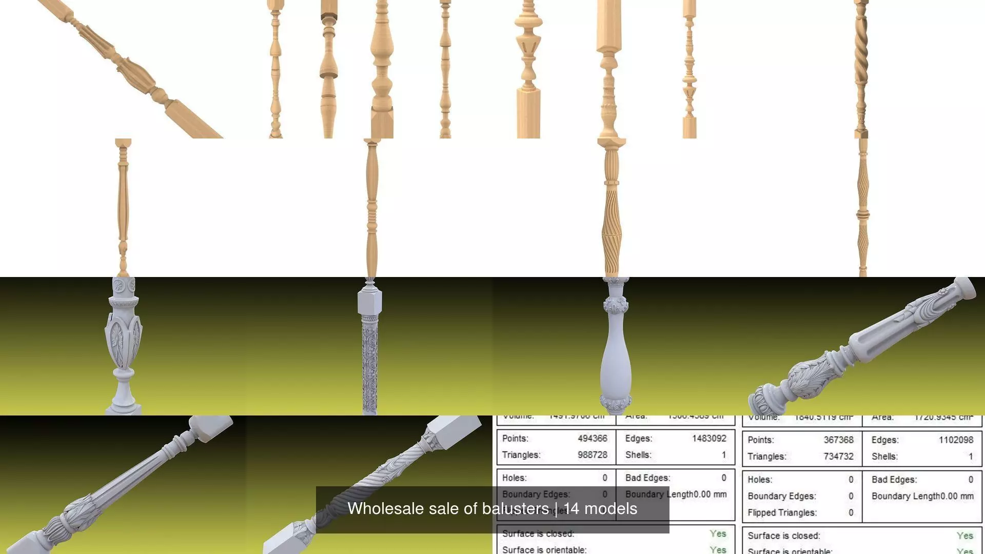 Wholesale sale of balusters 3D Model Collection_0