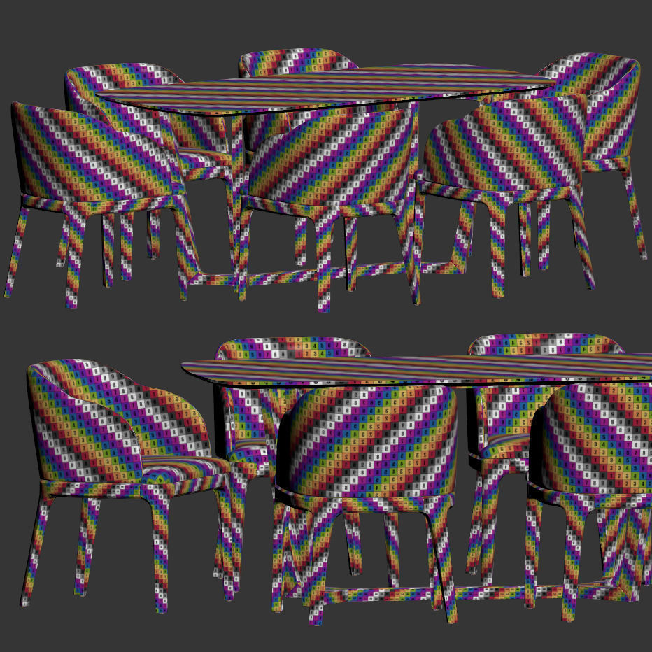Aubrey Chair Evelyn Table Dining Set 3D model_3