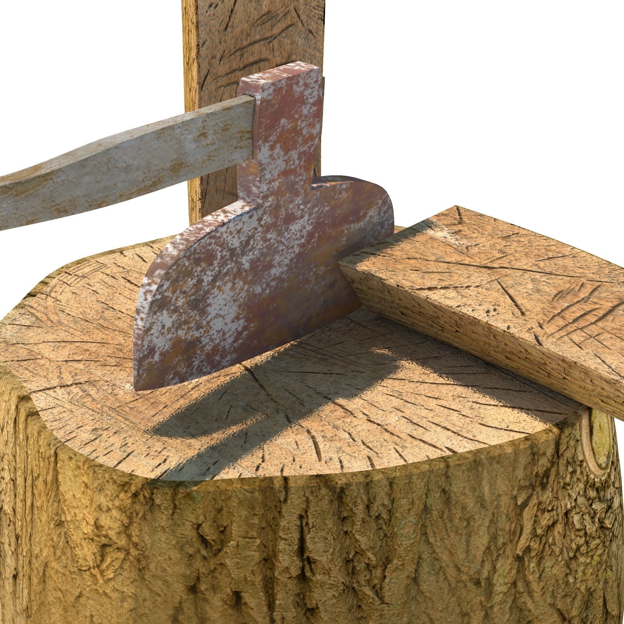 Wood Axe Logs 3D model_15
