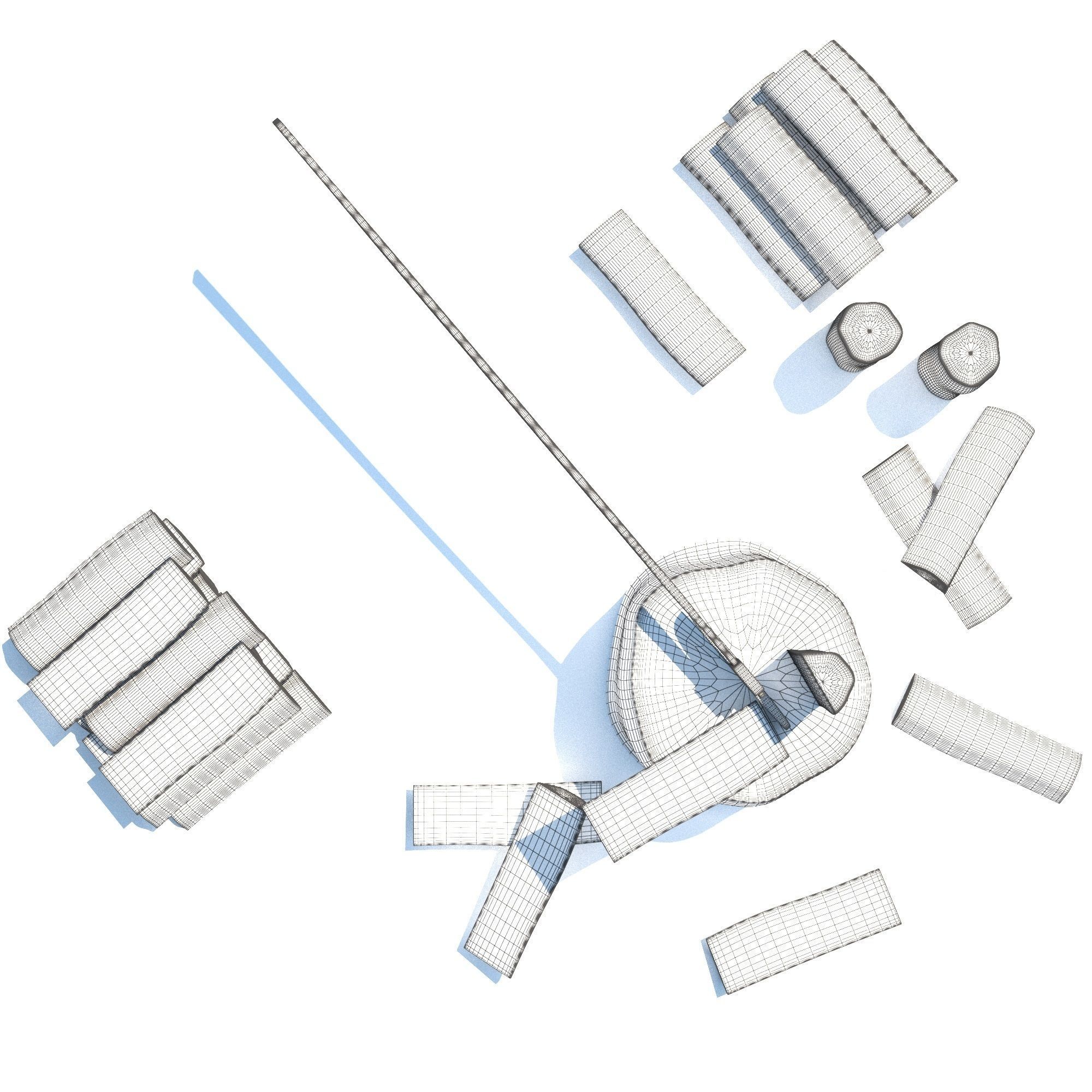 Wood Axe Logs 3D model_20