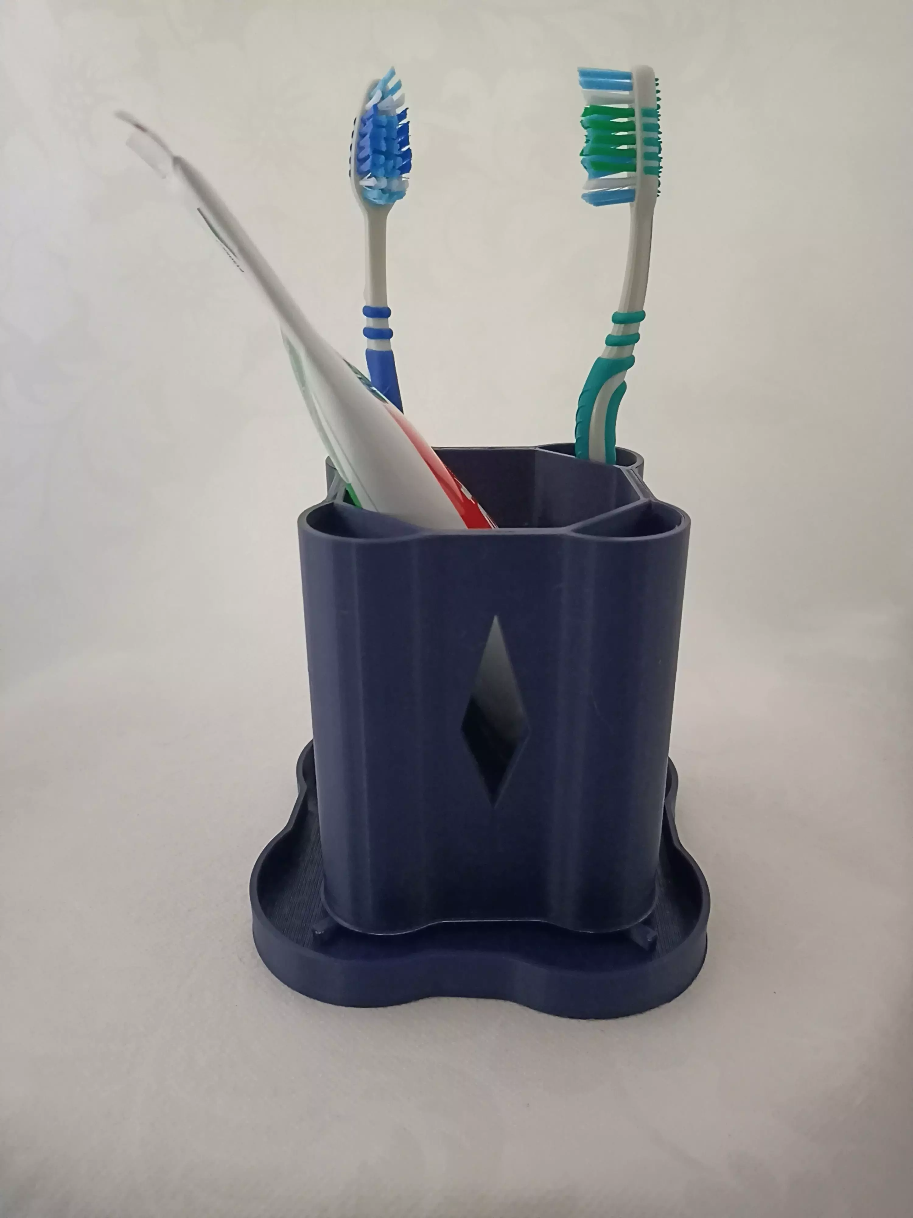 UNIQUE TOOTH BRUSH AND TOOTH PASTE HOLDER WITH DRIP TRAY 3D print model_0