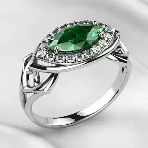 Emerald Marquise Gold Ring