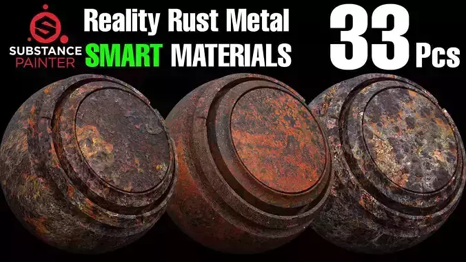 33 Reality Rust Smart Material Pack for Substance Painter