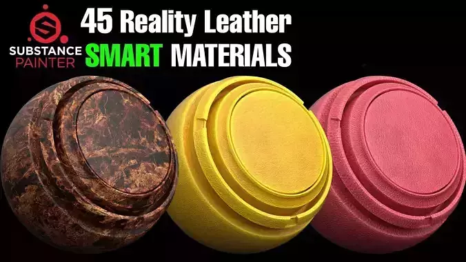 45 Reality Leather Smart Material Bundle for Substance Painter
