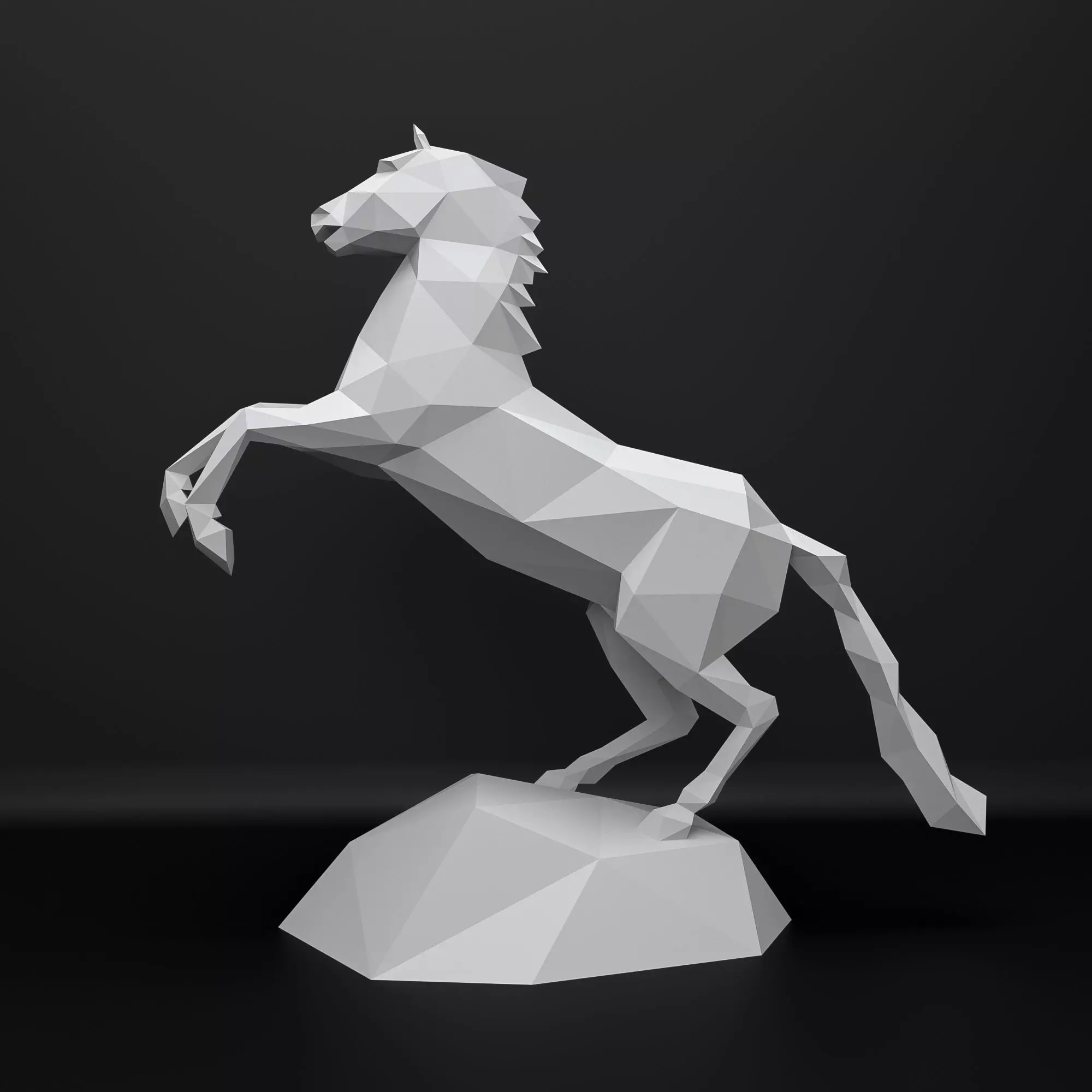 horse polygonal lowpoly Low-poly 3D model sculpture 3D model