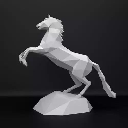 horse  polygonal lowpoly Low-poly 3D model  sculpture