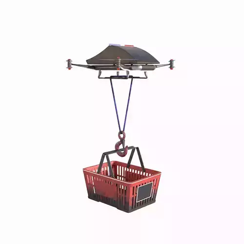 Drone carrying shopping basket 3D model