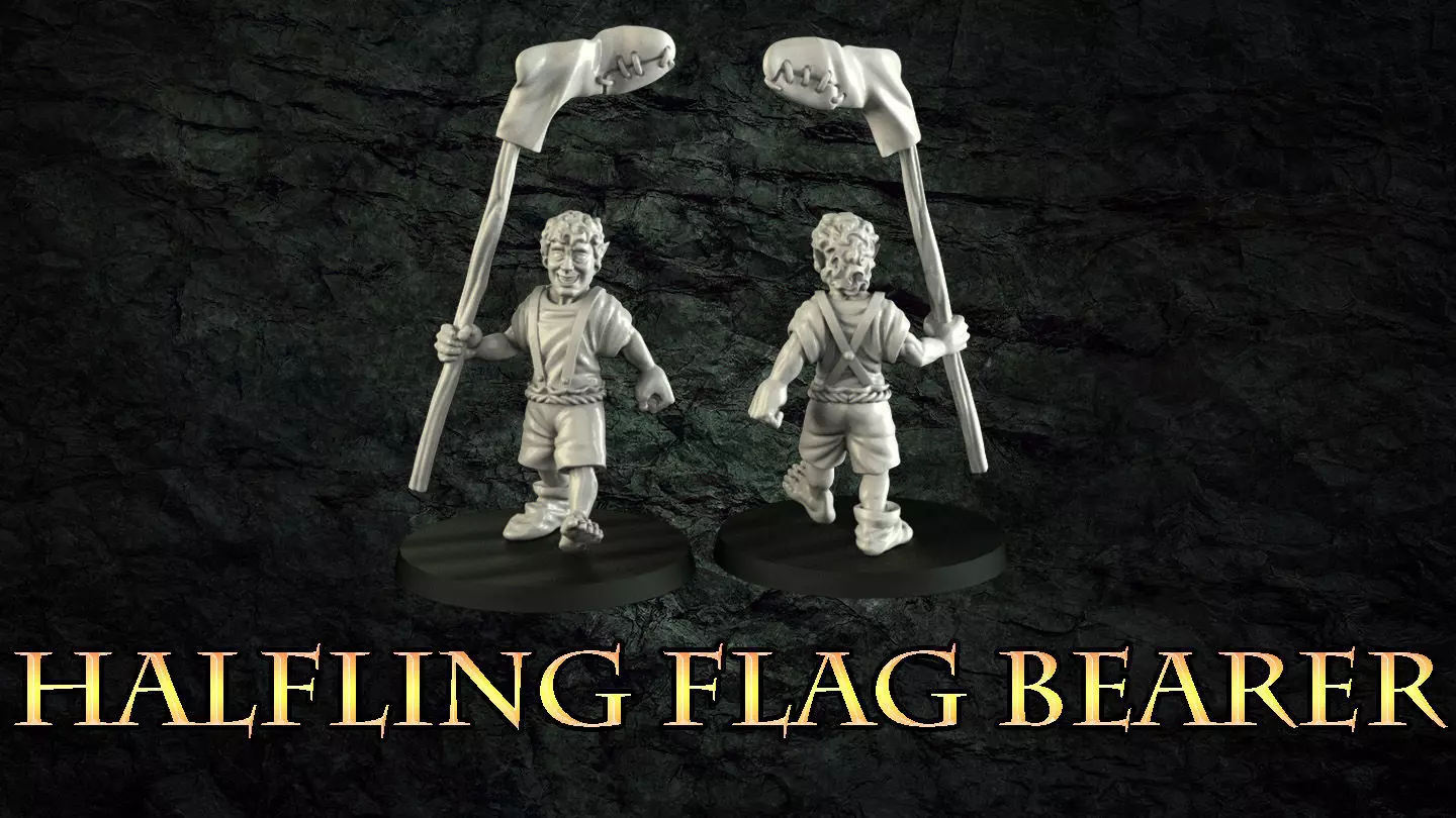 Halfling Flag Bearer 3D print model_0