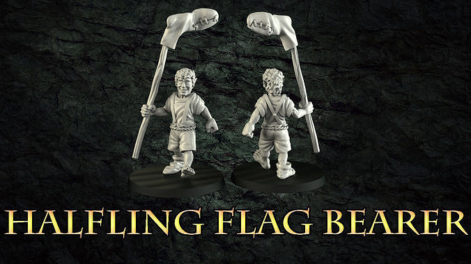 Halfling Flag Bearer 3D print model