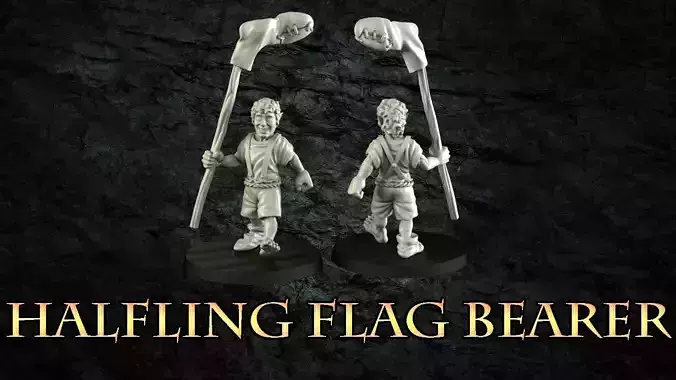 Halfling Flag Bearer 3D print model