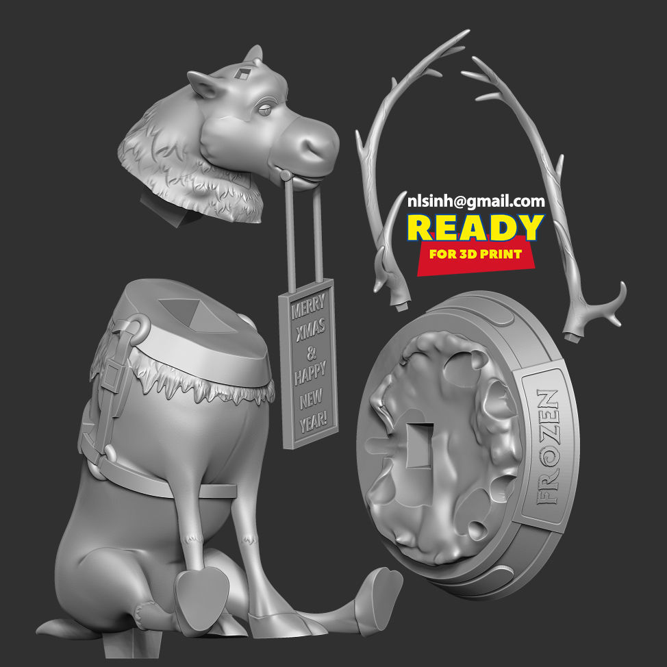 Merry Christmas with Sven 3D print model_2