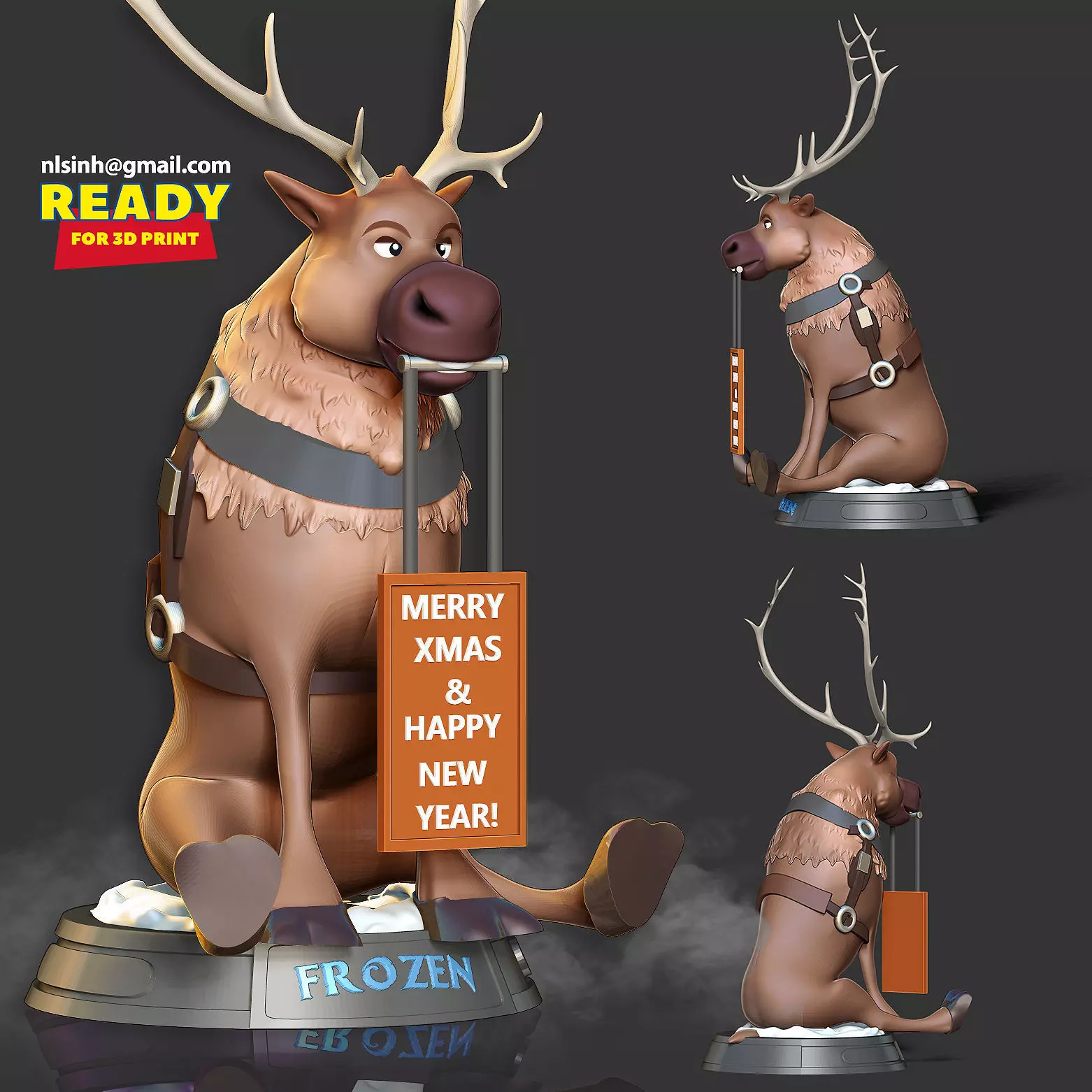 Merry Christmas with Sven 3D print model_0