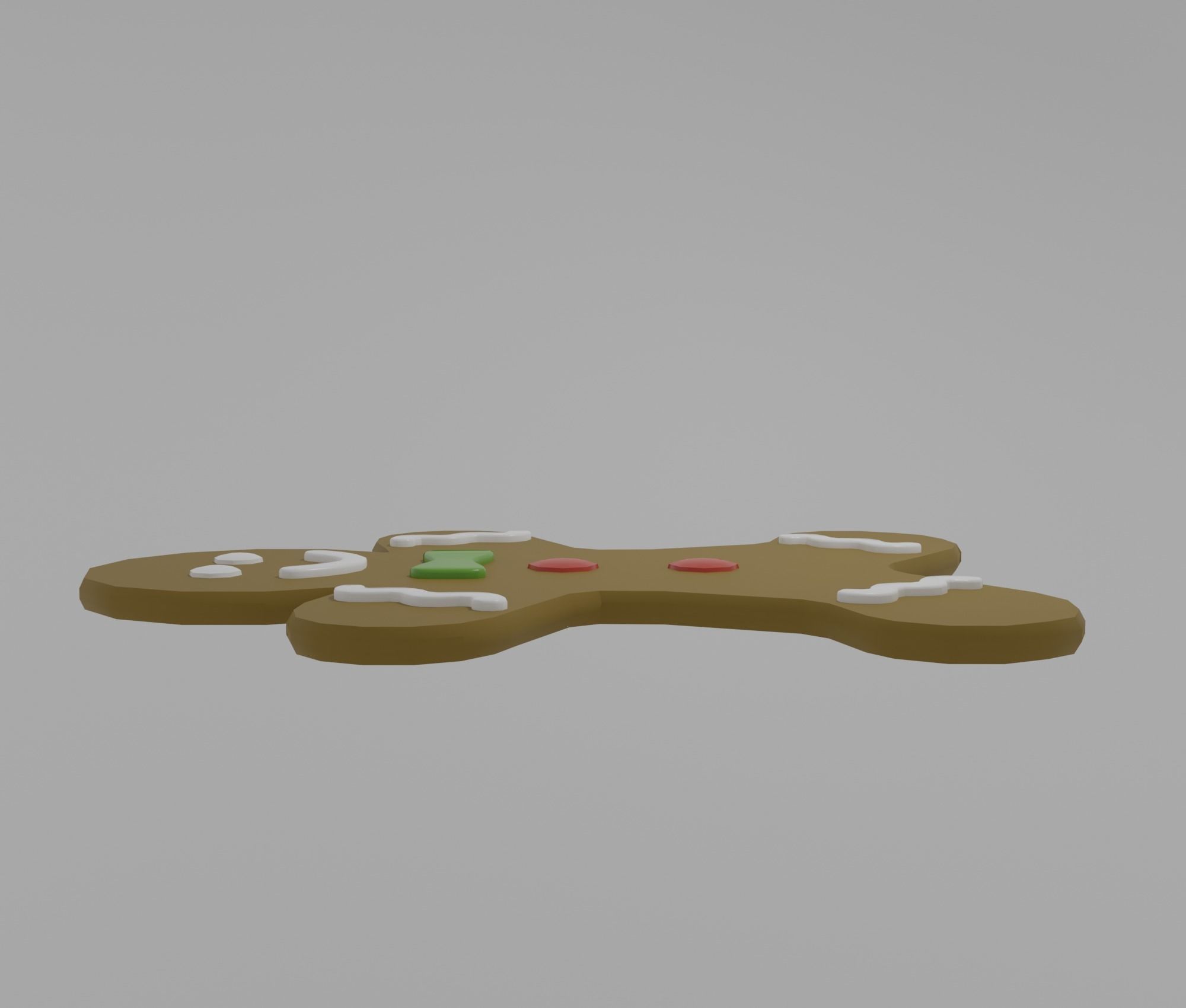 Gingerbread man Low-poly 3D model_5