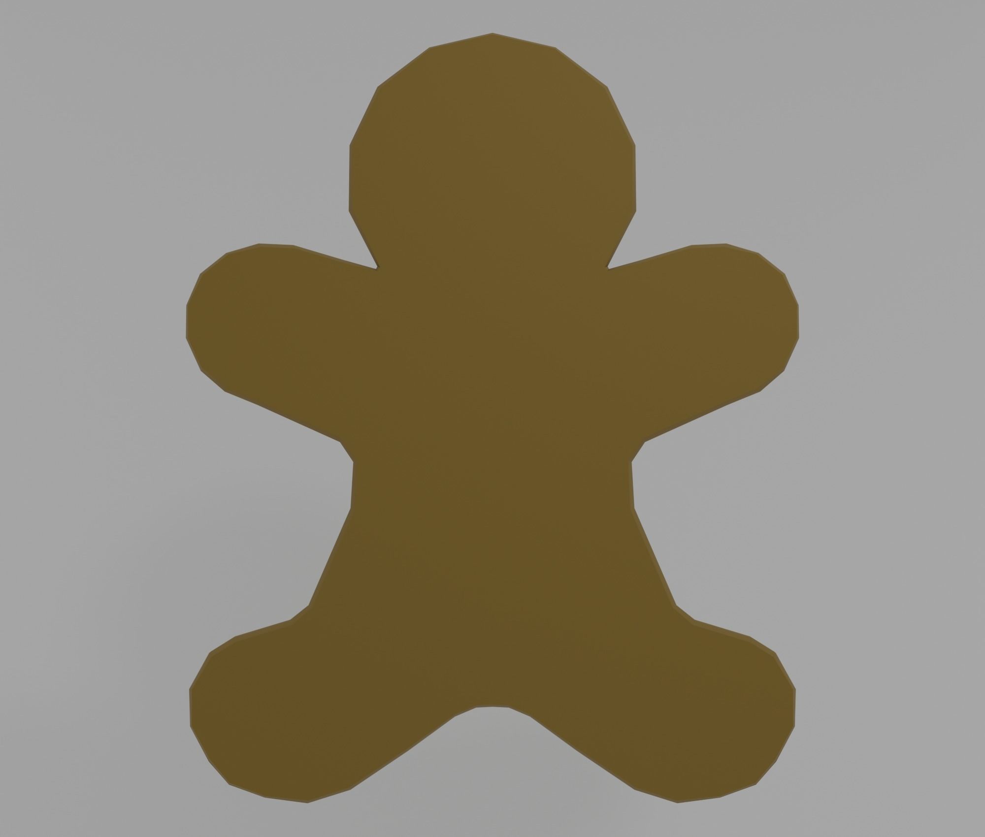 Gingerbread man Low-poly 3D model_9