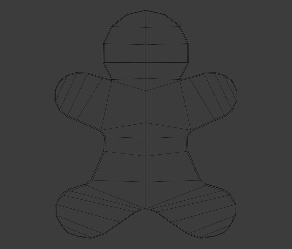Gingerbread man Low-poly 3D model_10