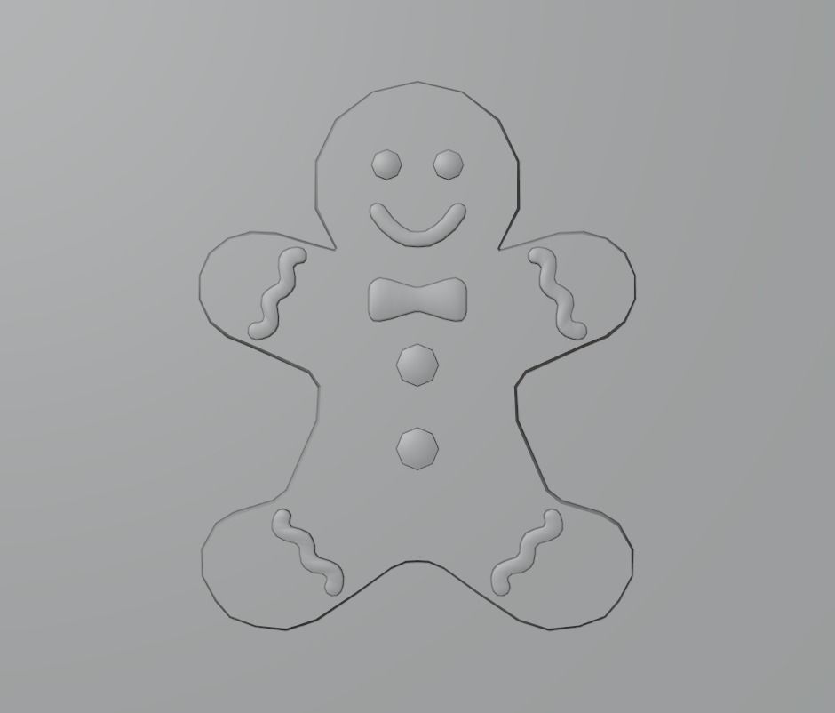 Gingerbread man Low-poly 3D model_1