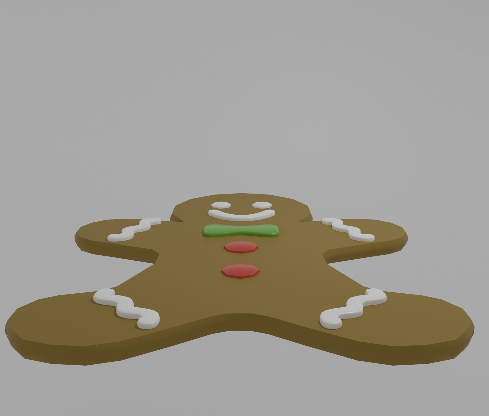 Gingerbread man Low-poly 3D model_3