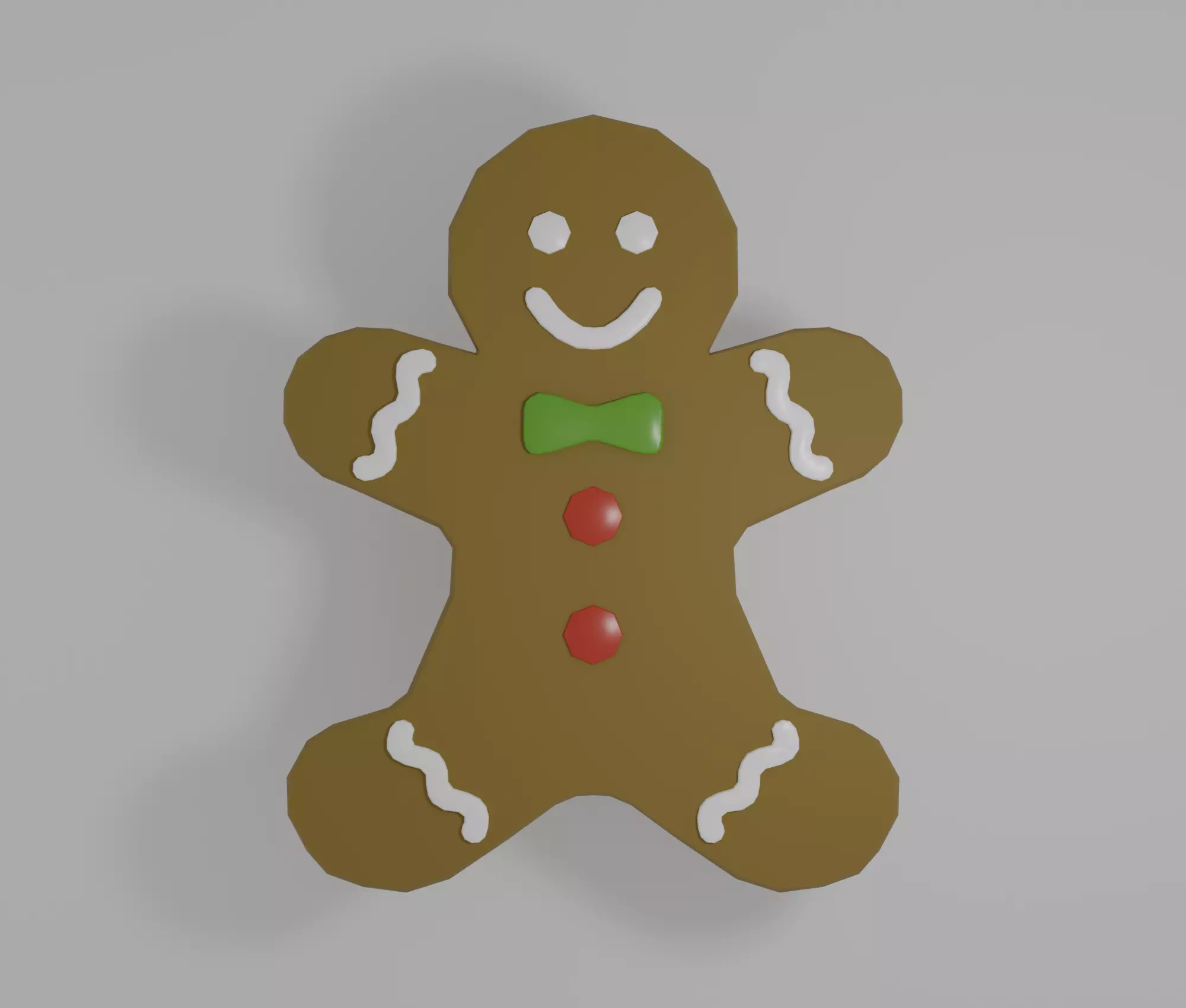 Gingerbread man Low-poly 3D model_0