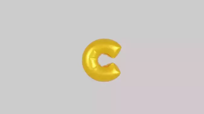 Alphabet C Balloon 3D