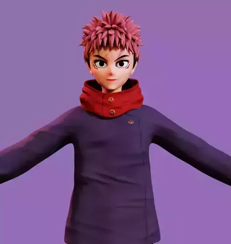 Yuji Itadori  Low-poly 3D model