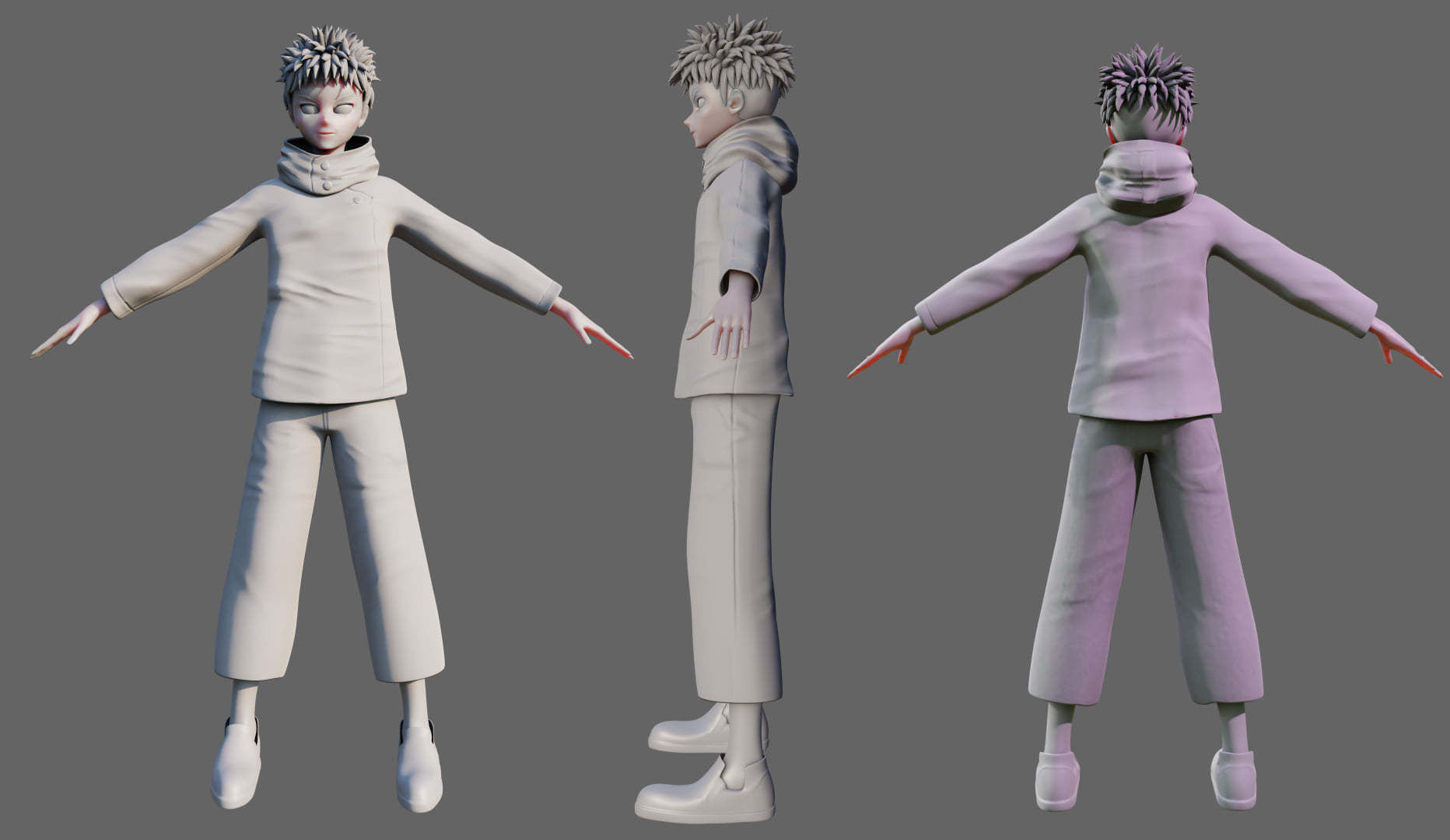 Yuji Itadori  Low-poly 3D model_3