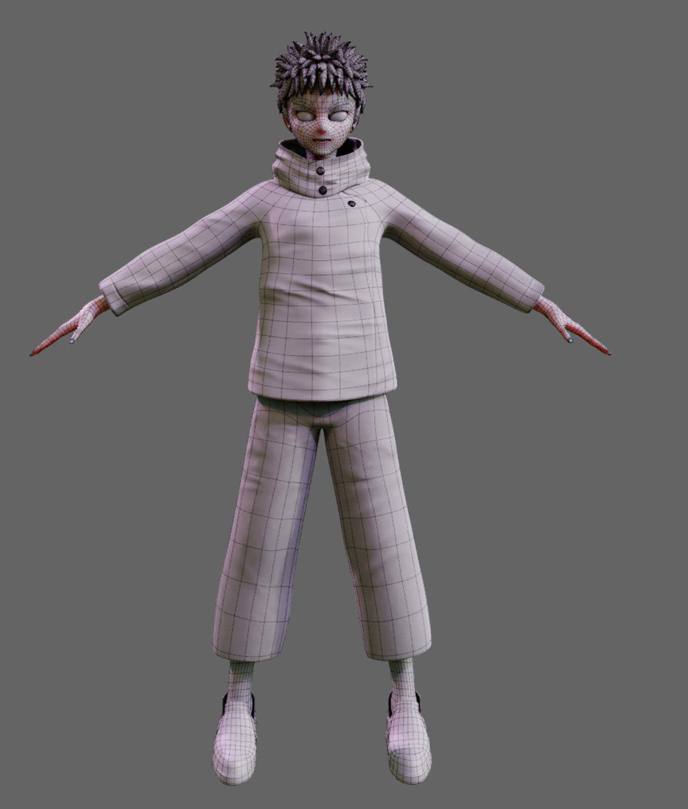 Yuji Itadori  Low-poly 3D model_2