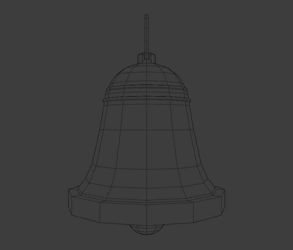 Golden bell Free low-poly 3D model_6