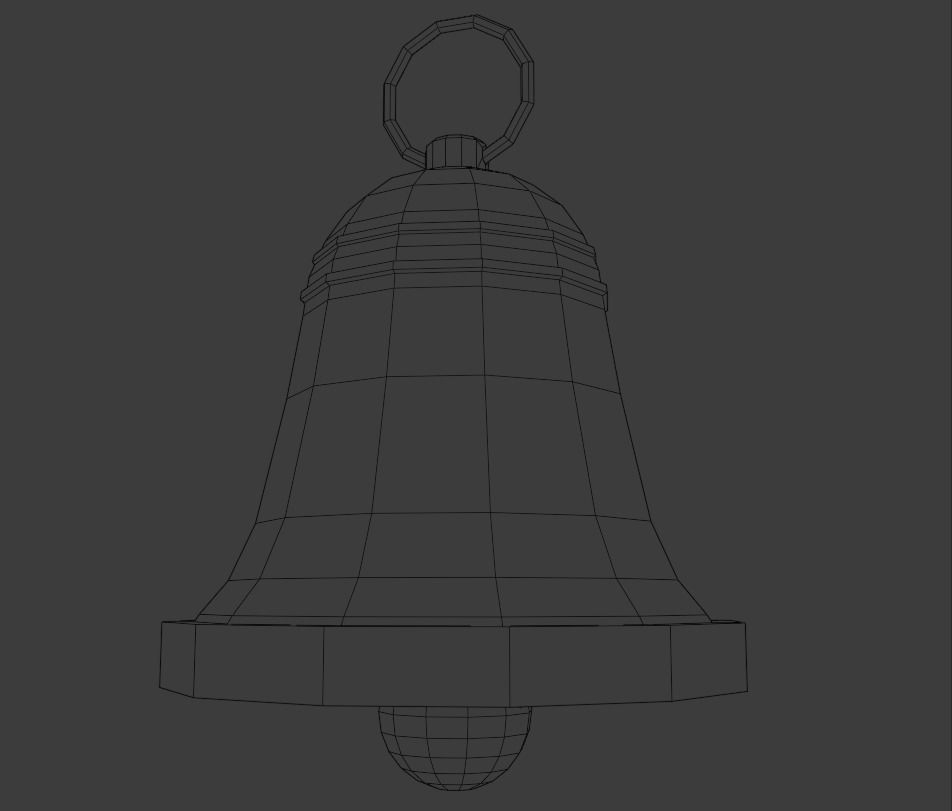 Golden bell Free low-poly 3D model_2