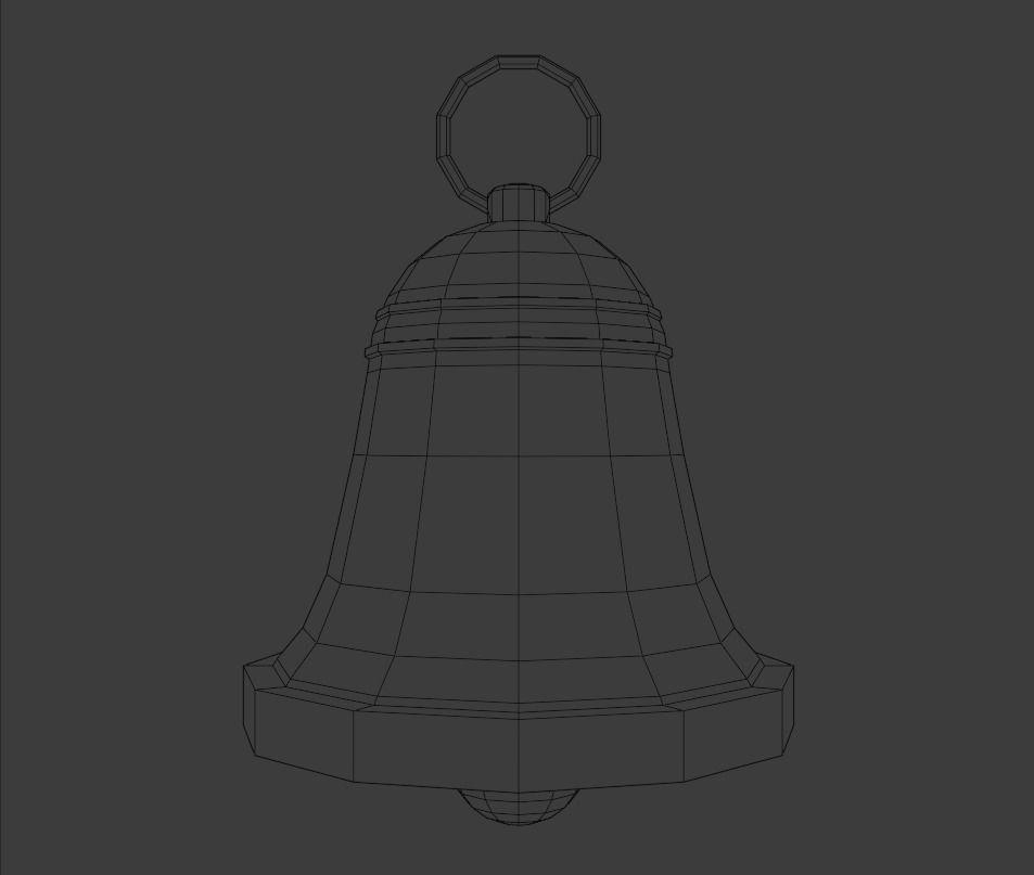 Golden bell Free low-poly 3D model_4