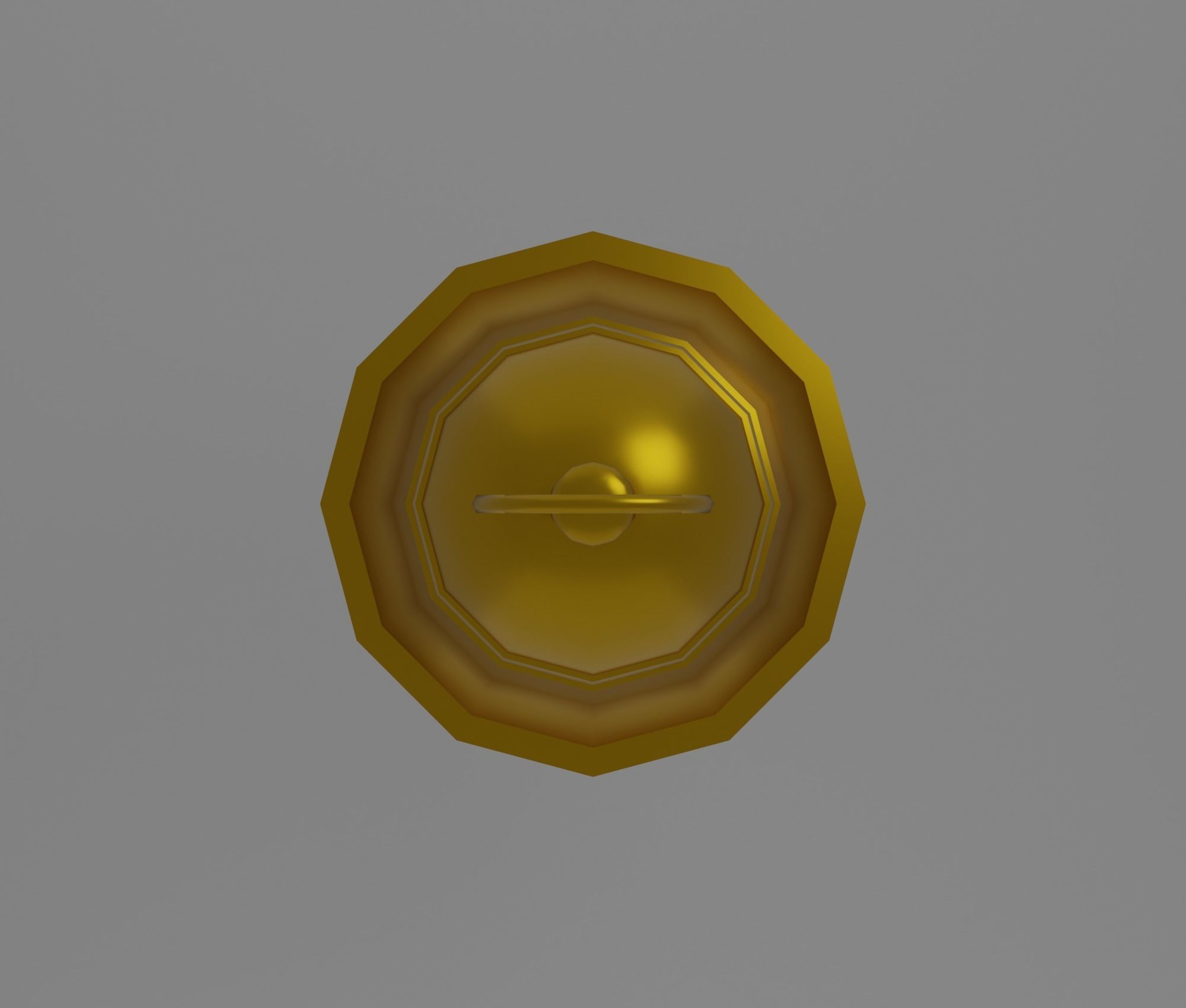 Golden bell Free low-poly 3D model_7