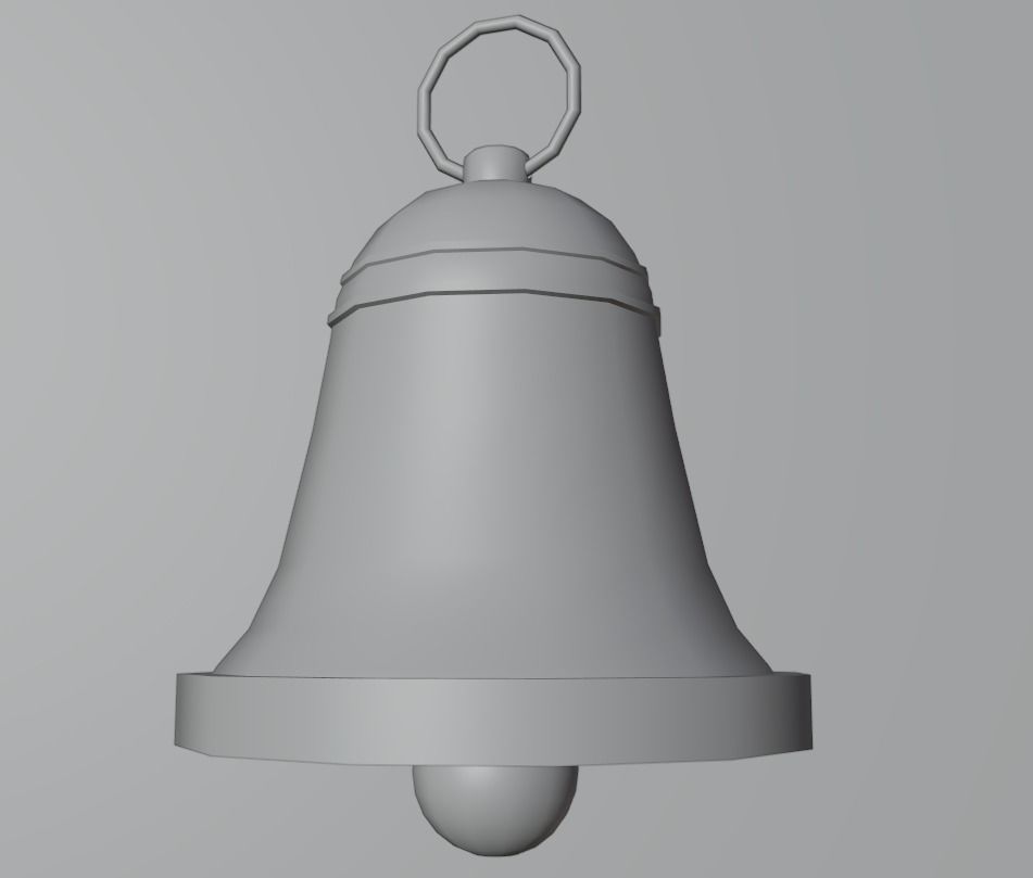Golden bell Free low-poly 3D model_1