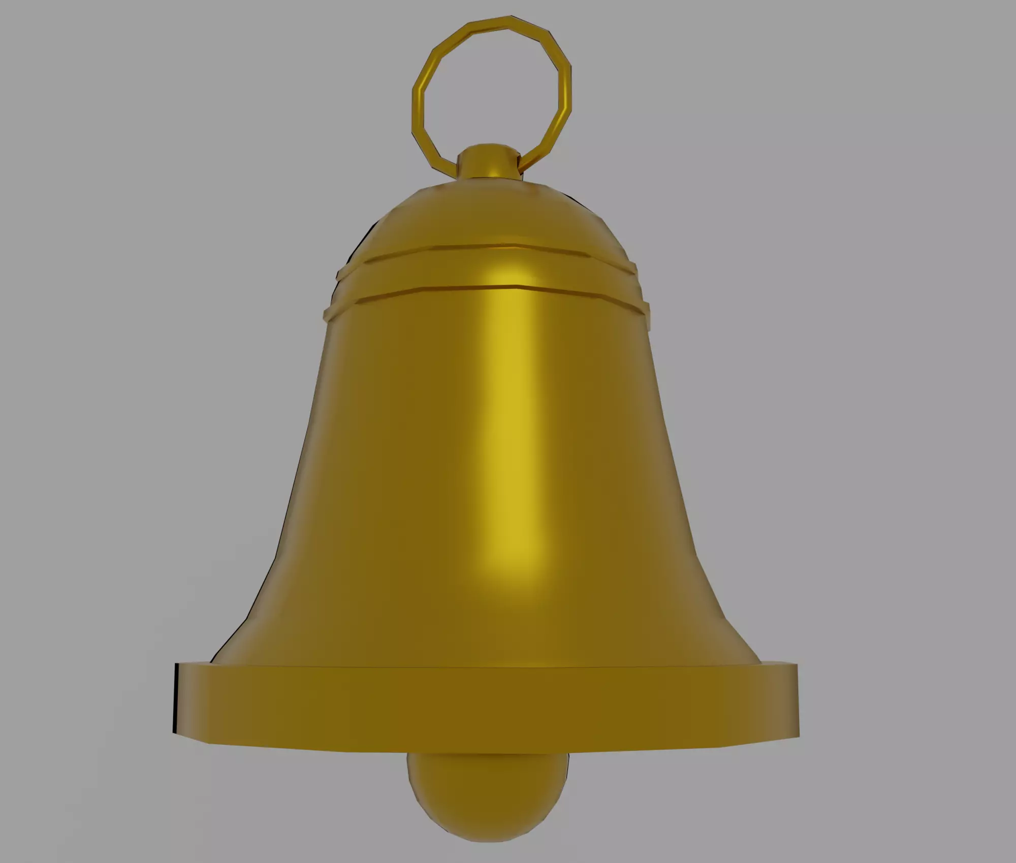 Golden bell Free low-poly 3D model_0