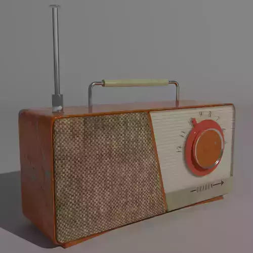 Beat-up Retro Orange Radio