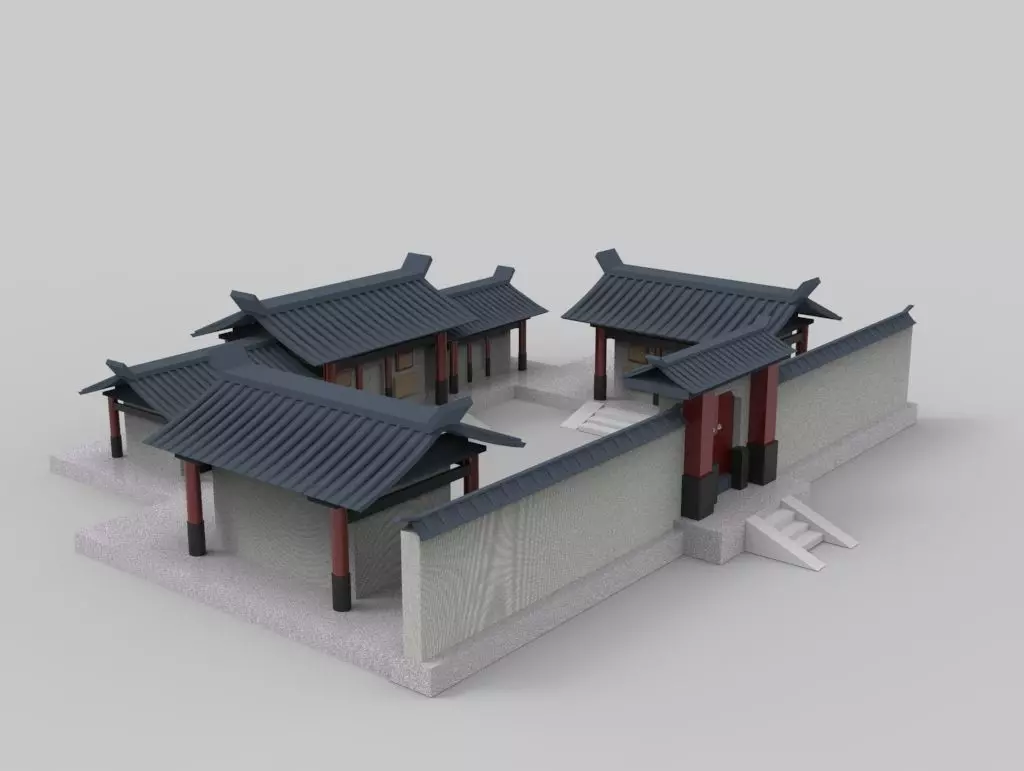 Chinese siheyuan 3D model_0