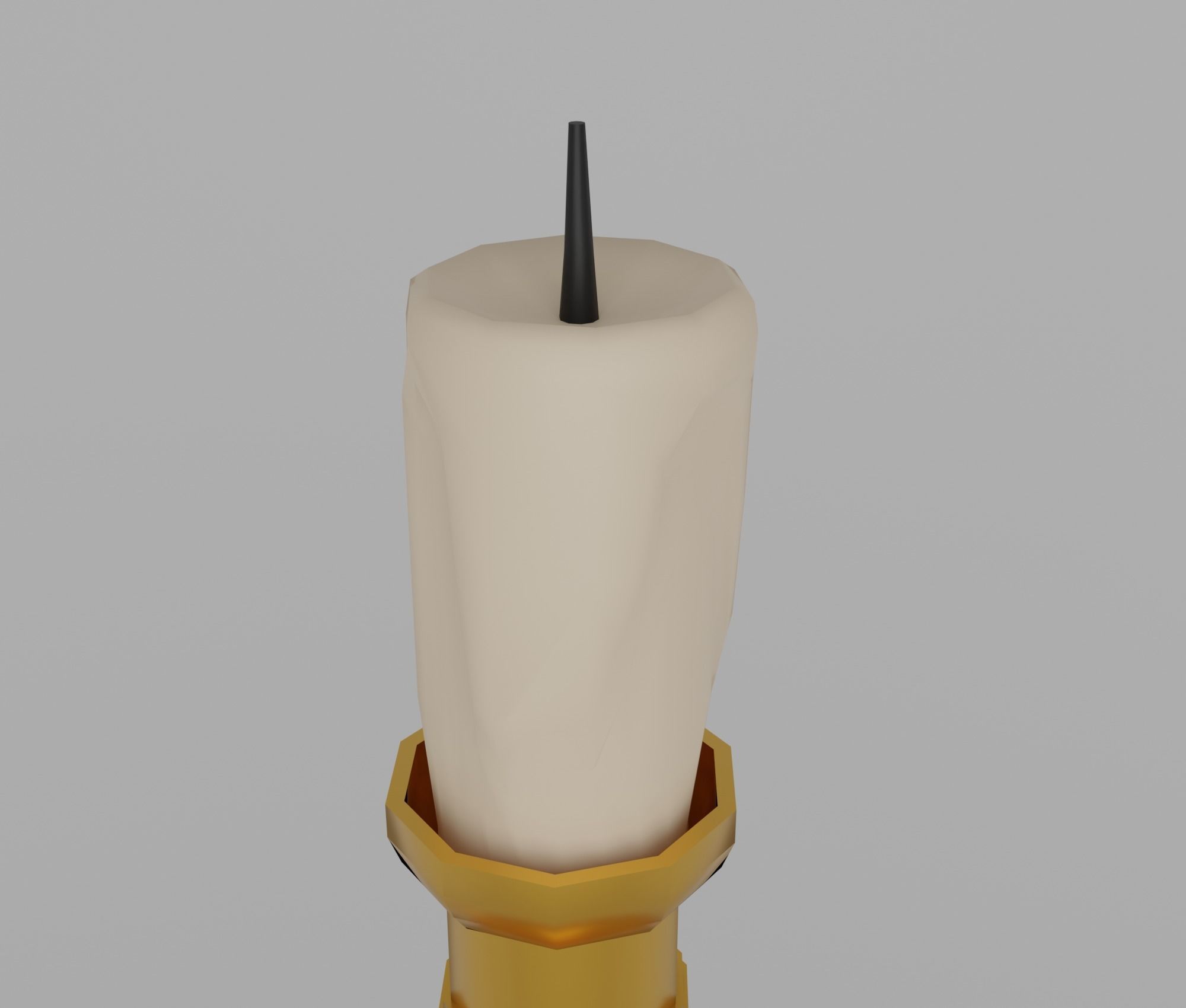 Candlestick gold candle holder Low-poly 3D model_15
