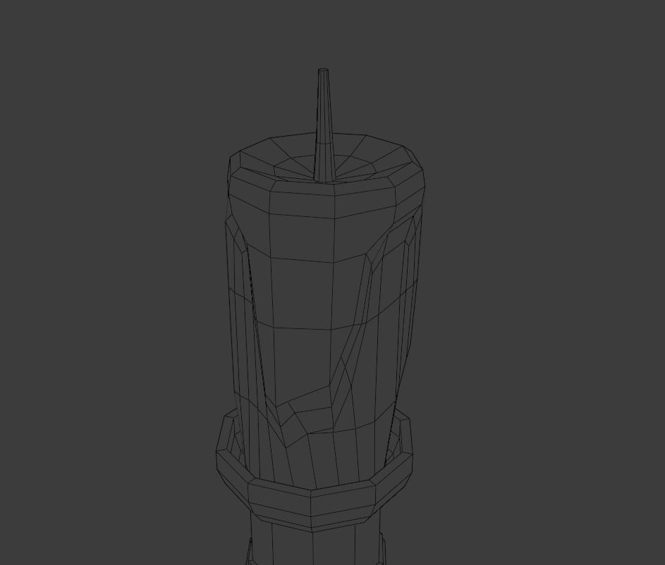 Candlestick gold candle holder Low-poly 3D model_16