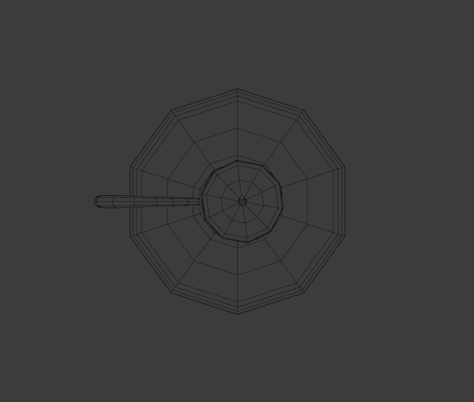 Candlestick gold candle holder Low-poly 3D model_12