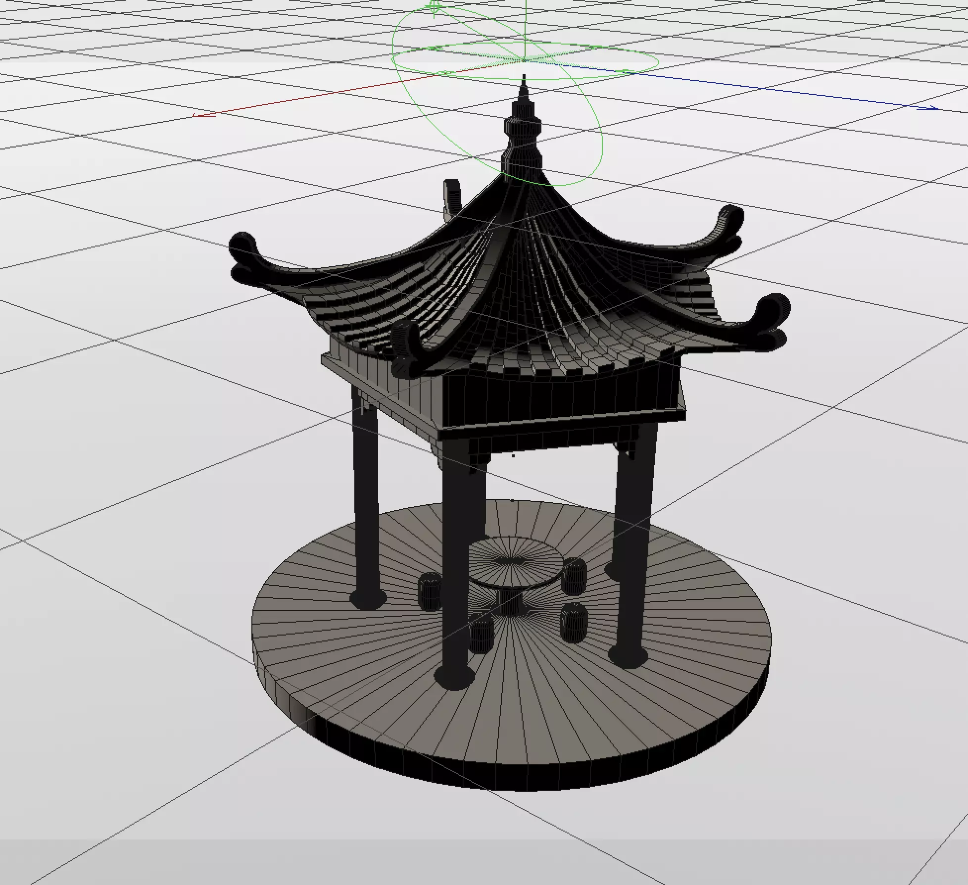 kiosk wooden pagoda 3D model