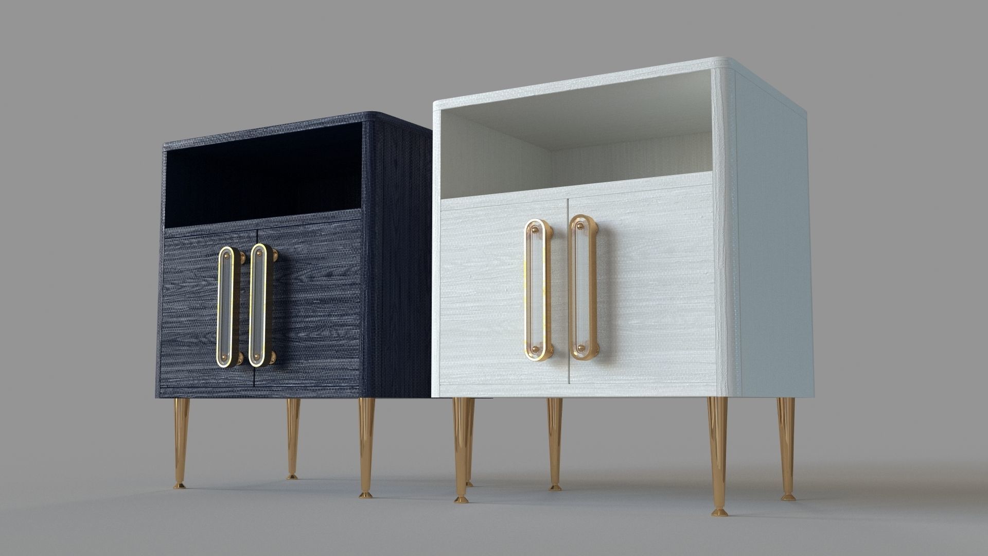 Odetta Nightstand Blue and Cream 3D model_4